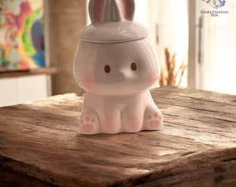 Easter Cute Bunny Mug, Ceramic Milk Mug With Lid, Pottery Espresso Mug, Funny Water Mug, Creative Cup, Artistic Tea Cup, Kitchen Decor