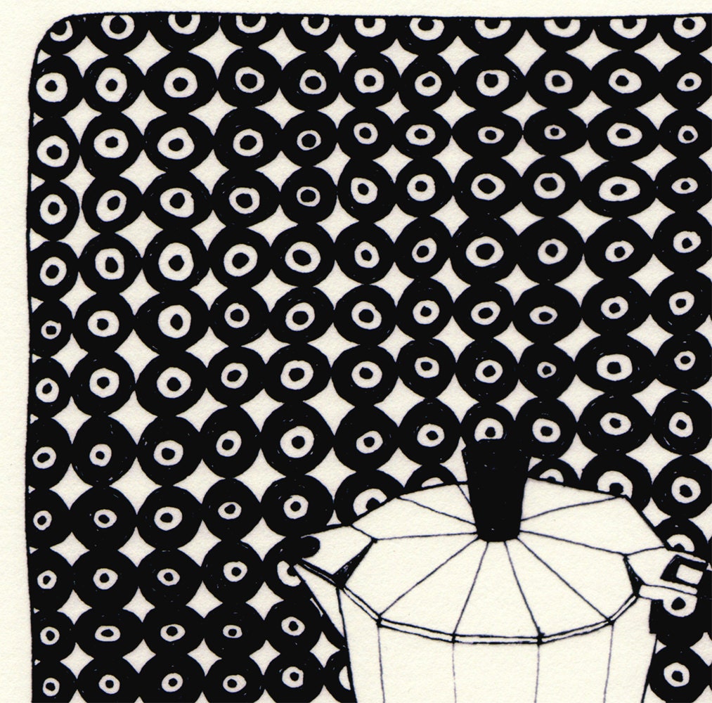Coffee Pot With Wallpaper limited Edition Print Etsy
