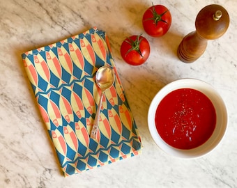 Fish Soup (tomato red) Tea Towel