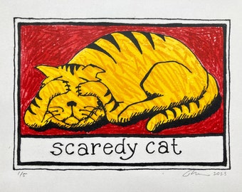 Scaredy Cat Lithograph