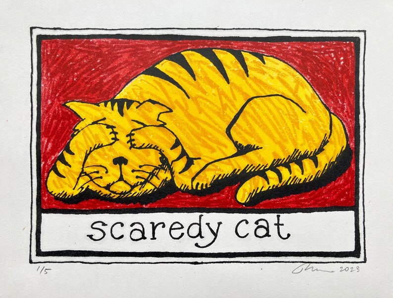 Scaredy Cat Lithograph image 1