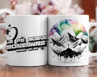 SPAANS-christelijke mok Wrap Faith Move Mountains png voor sublimatie Jezus mok sjablonen 11 oz-15 oz bijbelvers mok sublimatie sjablonen
