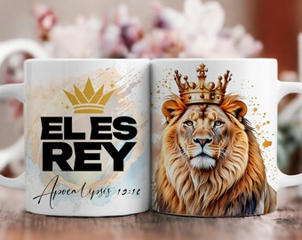 SPANISH - Christian Sublimation Mug Wrap Bible Verse Png 11oz/15oz He Is King Mug Sublimation Templates Jesus Png For Cricut Mug Press