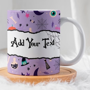 Halloween Sublimation Mug Wrap  for sublimation Mug Halloween Pattern PNG file Mug template Transfers 11oz & 15oz Add Name Custom PNG DIY