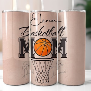 Basketball Mom 20oz Skinny Tumbler Custom Name Tumbler Design Sublimation Designs PNG File Download Basketball Tumbler PNG Sports Wrap