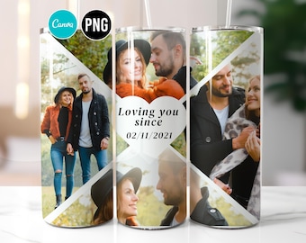 Love Tumbler Wrap Photo Tumbler Wrap 20 Oz Skinny Tumbler Dritto e Conico Canva Photo Tumbler Wrap Per San Valentino Love Photo Tumbler Wrap