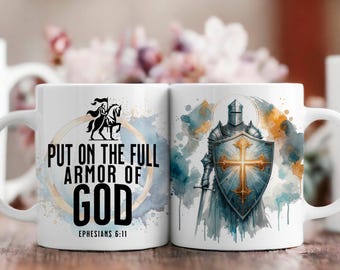 Christian Mug Wrap Bible Verse Png For Sublimation 11Oz/15Oz Mug Wrap Armor Of GOD Sublimation Design Christian Quotes Cup Wrap Jesus Png