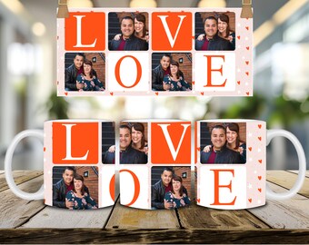 Love Sublimation Mug, Couple Mug Wrap, Mug Sublimation Design, 11oz Mug Template, Instant Download PSD, Love mug template
