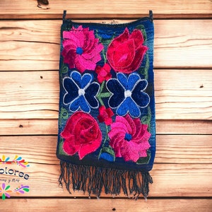 Floral embroidered crossbody bag