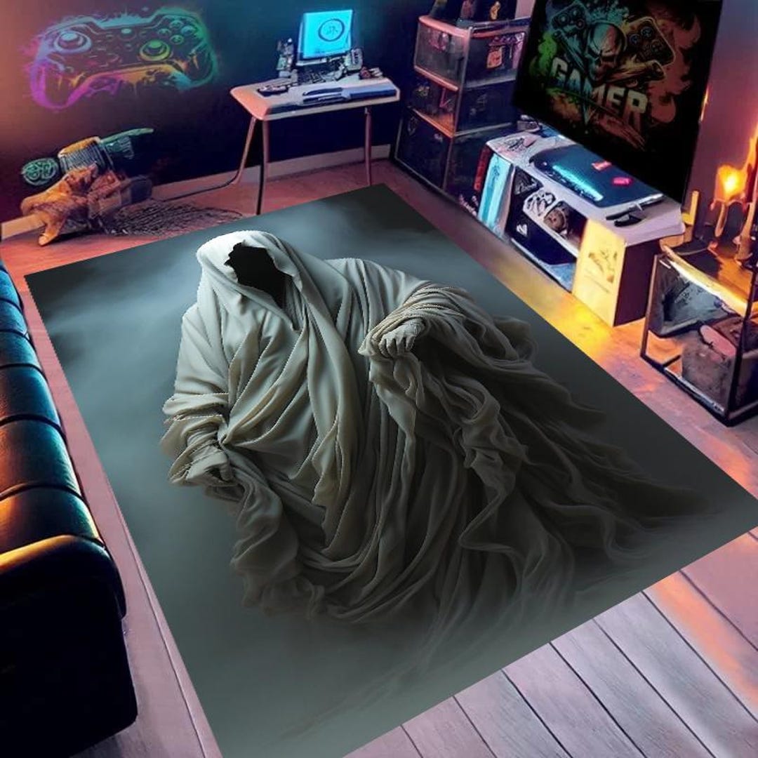 Ghost Rug,halloween Rug,gothic Rug,scary Rug,white Ghost Decor ...