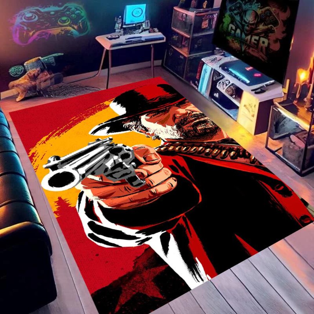 RDR 2 Rug, Arthur Morgan Rug,gamer Rug,west Rug,gaming Rug, Gift for ...