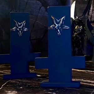 Inverted Cross Lucifer, Lucifer statue, Leviathan Satanism Altar of Lucifer Baphomet Symbol of Lucifer Occult art Lilith Gothic Witchcraft