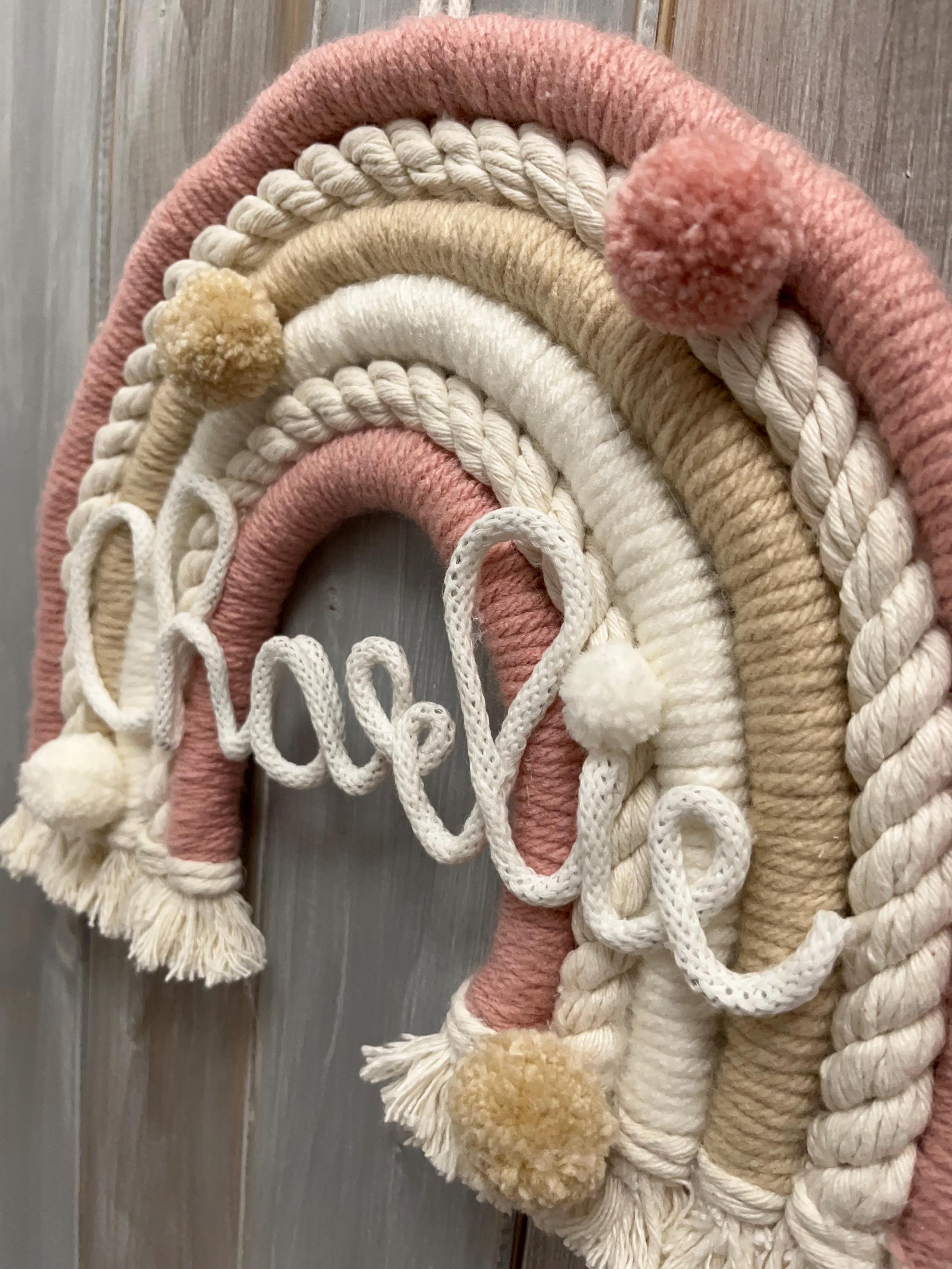 Personalized Rope Rainbow Wall Hanging: Boho Nursery Decor With Pom ...