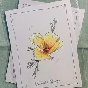 Cartão desenhado à mão - Várias flores