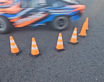 Set of 6: 1/10 Scale flexible RC Traffic Cones