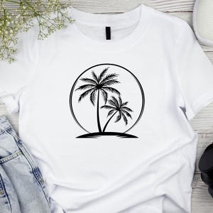 Palm Tree Svg Bundle, Palm Tree Svg, Palm Tree Decal, Beach life Svg, Island palm Tree, Tropical Svg, Cut Files For Cricut, Silhouette image 2