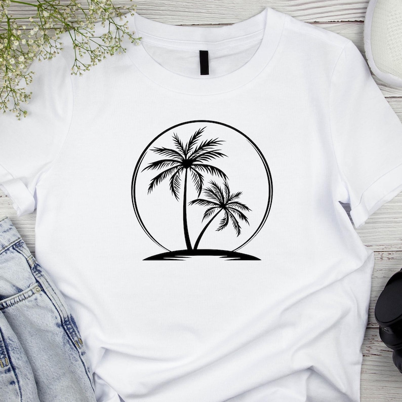 Palm Tree Svg Bundle, Palm Tree Svg, Palm Tree Decal, Beach life Svg, Island palm Tree, Tropical Svg, Cut Files For Cricut, Silhouette image 2