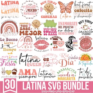 Latina Svg Bundle, Latina Quotes Svg, Latina Motivational, Latina Stickers Svg, Cafecito y Chisme Svg, Chingona Svg, Cut Cricut, Silhouette