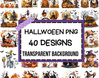 Halloween Png Bundle, Spooky Season Png, Halloween Sublimation Designs, Ghost T-Shirt Png, Pumpkin Png, Fall Png, Retro Halloween Png,Cricut