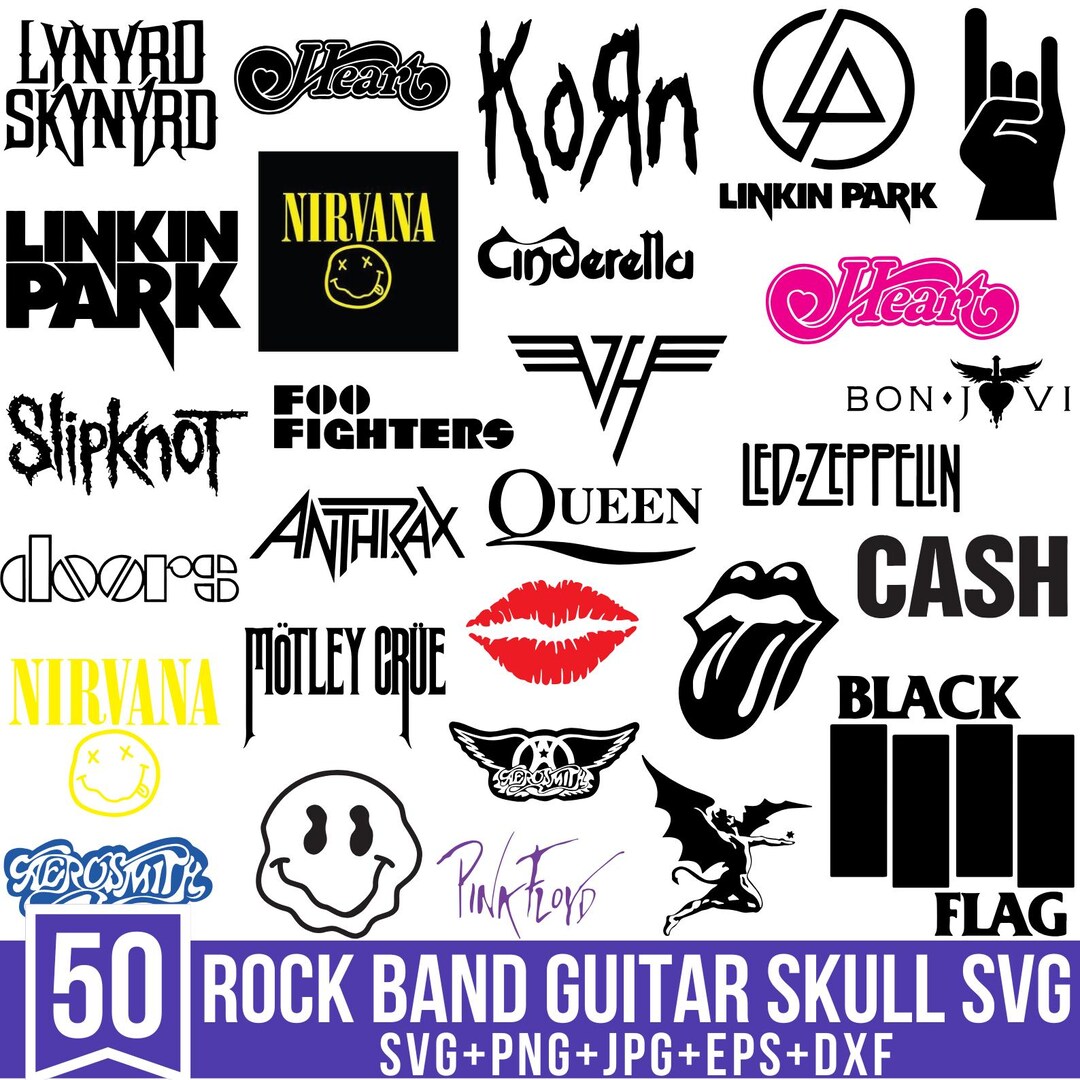 Rock Band Guitar Skull SVG File, Heavy Metal Music Cricut Cut File ...
