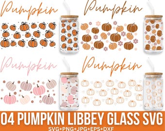 Fall Libbey Glass Wrap, Autumn Svg, Pumpkin Libbey Cup, Pumpkin Glass Wrap Svg, Fall Svg, Pumpkin Daisies svg, Beer wrap, Cricut, Silhouette