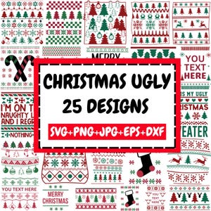 Christmas Ugly Sweater Svg Bundle, Ugly Sweater Svg, Merry Christmas Svg, Ugly Sweater Font Svg, Sweater Png, Holiday Svg, Cut For Cricut