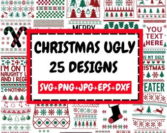 Christmas Ugly Sweater Svg Bundle, Ugly Sweater Svg, Merry Christmas Svg, Ugly Sweater Font Svg, Sweater Png, Holiday Svg, Cut For Cricut