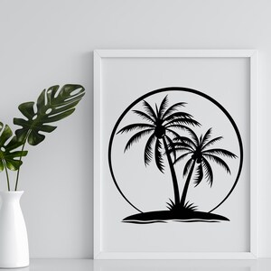 Palm Tree Svg Bundle, Palm Tree Svg, Palm Tree Decal, Beach life Svg, Island palm Tree, Tropical Svg, Cut Files For Cricut, Silhouette image 9