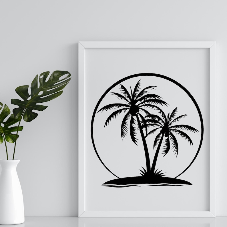 Palm Tree Svg Bundle, Palm Tree Svg, Palm Tree Decal, Beach life Svg, Island palm Tree, Tropical Svg, Cut Files For Cricut, Silhouette image 9