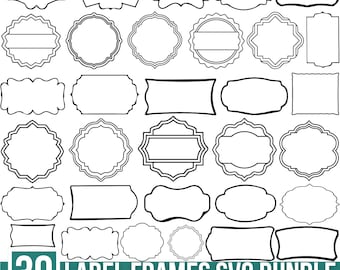 Classic Frames Svg Bundle, Labels Svg Png, Label Borders Svg, Decorative Frames, Label Frames Clipart, Cricut, Instant Download, Banners Svg
