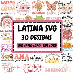Latina Svg Bundle, Latina Quotes Svg, Latina Motivational, Cafecito y Chisme Svg, Latina Stickers Svg, Chingona Svg, Cut Cricut, Silhouette