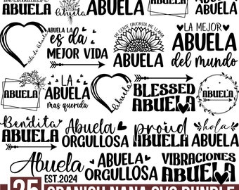 Spanish Abuela SVG Bundle, Blessed Nana Designs (Digital Download)
