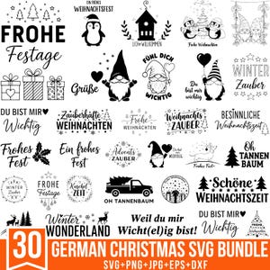 Christmas Plotter File Svg Bundle, Christmas Houses, Weihnachten Svg, Plotterdatei Home Schriftzüge, Weihnachten Svg, Christmas Svg, Cricut