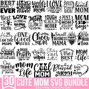 Niedliches Mom-Svg-Bundle, Mama svg, Mom-Leben-Svg, gesegnete Mama-Svg, Mom-Zitate-Svg, Muttertags-Svg, Mutter von Jungen-Svg, Schnitt für Cricut, Silhouette