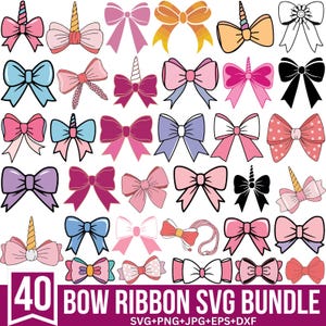 Fiocco in formato SVG, Fiocco in formato SVG, Papillon in formato SVG, Fiocco per capelli in formato SVG, Fiocco Coquette in formato SVG, Fiocco a strati in formato SVG, Fiocco in feltro in formato SVG, Clipart di fiocco, per Cricut, Silhouette