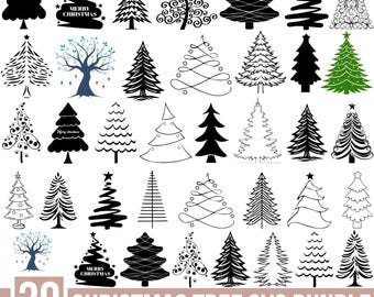 Christmas Tree Svg Bundle, Pine Tree Svg, Christmas Tree Png, Tree Ornaments Svg, Christmas Clipart, Holiday Svg, Cut For Cricut, Silhouette