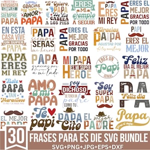 Frases para el Dia del Papá Svg Bundle, Gracias Papá Svg, Espanol Svg, Spanish Svg, los Padres Svg, Father's Day Svg, File Cricut,Silhouette