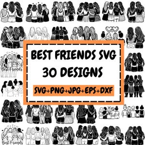 親友SVGバンドル、親友SVG、親友SVG、友情SVG、親友の格言、BFF SVG、友達の名言、ソウルシスター、ダンケSVG 画像 1