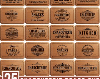 Paquete de archivos SVG para tablas de charcutería, frases divertidas para la cocina, tablas de cortar SVG, tablas de picar SVG, recetas SVG, bandejas de comida SVG, archivos de corte láser para repostería