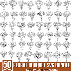 Blumenstrauß svg, niedlicher Blumenstrauß svg, Wildblumen svg, Blumenstrauß svg, Feldpflanze, Hochzeitssvg, Blumenwiese svg, Für Cricut, Silhouette