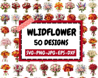 Blombukett Png-paket, Boho blomsterarrangemang, Akvarell blommig clipart, Handmålad blomma Png, Sublimeringsdesign, Digital nedladdning