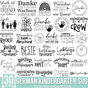Kindergarten SVG Bundle, Deutsche Erzieherin Plotter SVG, Kindergarten Abschied geschnitten, Erzieher Plotter Cut File Cricut, Silhouette