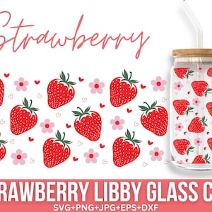 Fraise en verre Libbey, Svg coeurs baies, emballage en verre, Svg Libbey en verre, tendance Svg, découpé pour Cricut, Silhouette