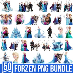 Frozen Png Bundle, Frozen Clipart, Princess Png, Anna Elsa Olaf, Frozen Png, Frozen Birthday Png, Sublimation Design, Instant Download