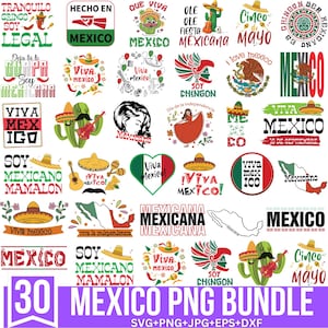 Pacote de PNG do México, Dia da Independência do México, PNG do Orgulho do México, PNG de 16 de setembro, Desenhos de camisetas Viva México, Arquivo de corte Cricut, Silhueta