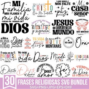 Frases Religiosas Svg Bundle, Frases Biblicas Svg, Fe Mueve Montañas, Mujer Virtuosa Svg, Dios Amor Fortaleza Svg, Encomienda A Dios Svg