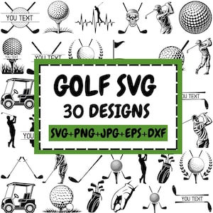 Golf SVG Bundle, Player, Ball, Monogram (Digital Download, 30 Files Each Format)