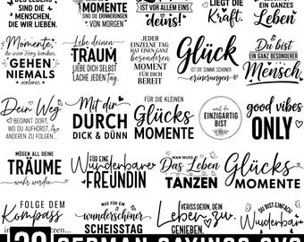 German Positive sayings plotter file SVG Bundle, Positive saying, German Quotes,  Inspirational quotes, Laser file saying, German For Cricut