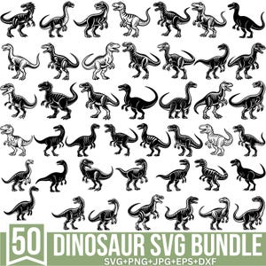 Dinosaur SVG Bundle, Dino svg, Jurassic svg,  Dinosaur Coloring SVG, Dinosaur Vector, Dinosaur Clipart, Cut File Cricut, Silhouette