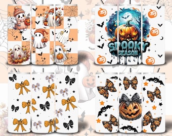 Halloween Tumbler Wraps  Svg, Cute Halloween Tumbler, Spooky Tumbler Wraps, Pumpkin Tumbler Png, Coquette Tumbler Wrap, Cricut, Silhouette